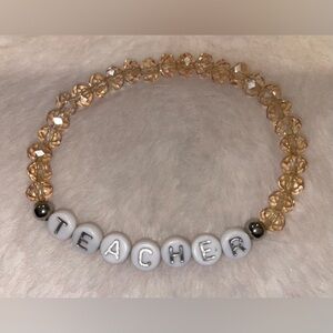 🔴3/$10🔴Teacher beaded handmade bracelet, tan colored beads